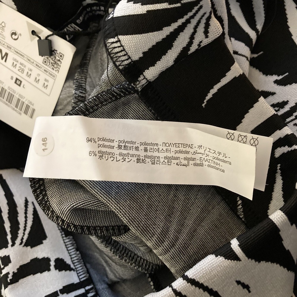 Zara Jacquard High Waisted Stretch Flare Trousers Pants Womens Medium NWT NEW - Picture 7 of 12